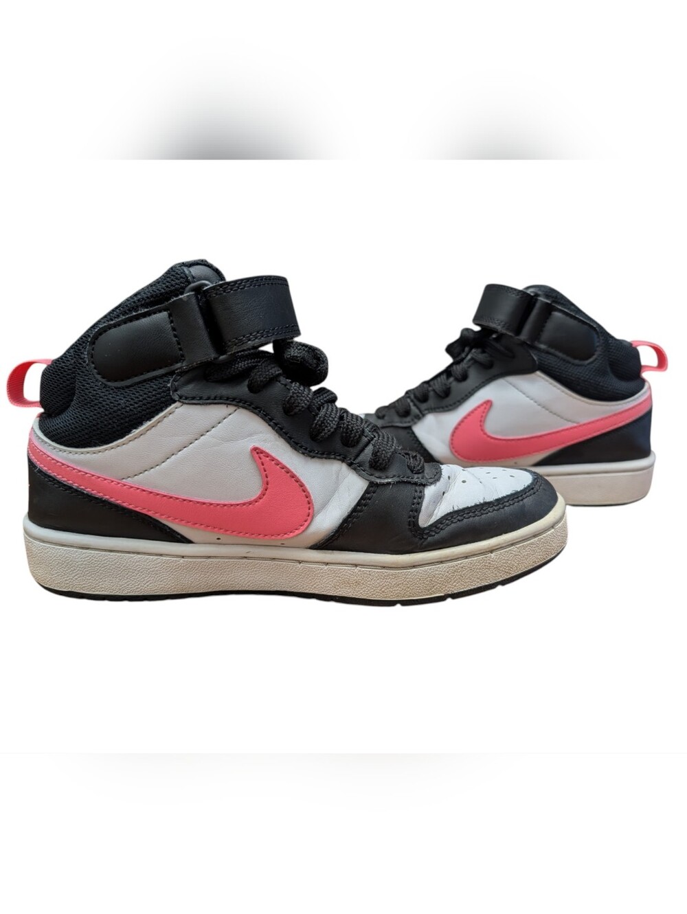 Nike Court Borough Mid 2 Sneaker High Top Black Pink Foam Youth Kids 4Y - Picture 6 of 13